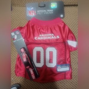 Arizona Cardinals Dog Jersey Size Small and Collar